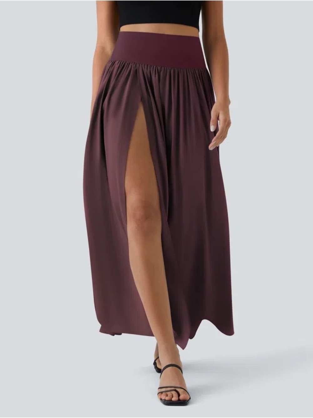 Halara Breezeful™ High Waisted Split 2-in-1 Flowy Quick Dry Maxi Casual Skirt